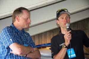 Trek president John Burke interviewing Jens Voigt